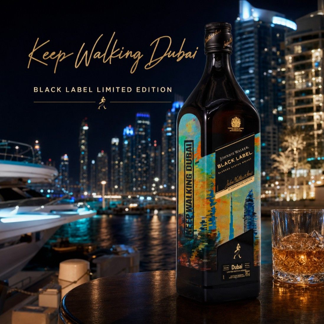 Johnnie Walker Black Label Dubai AI Design Limited Edition 1 Litre