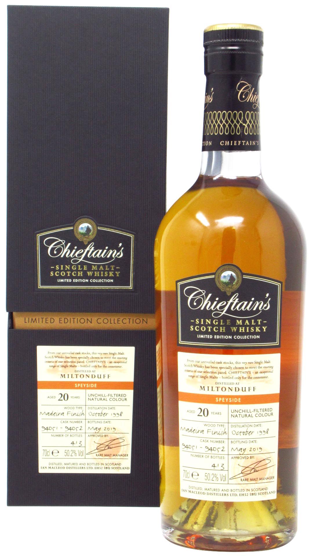 Miltonduff Chieftain's Single Malt Scotch Whisky
