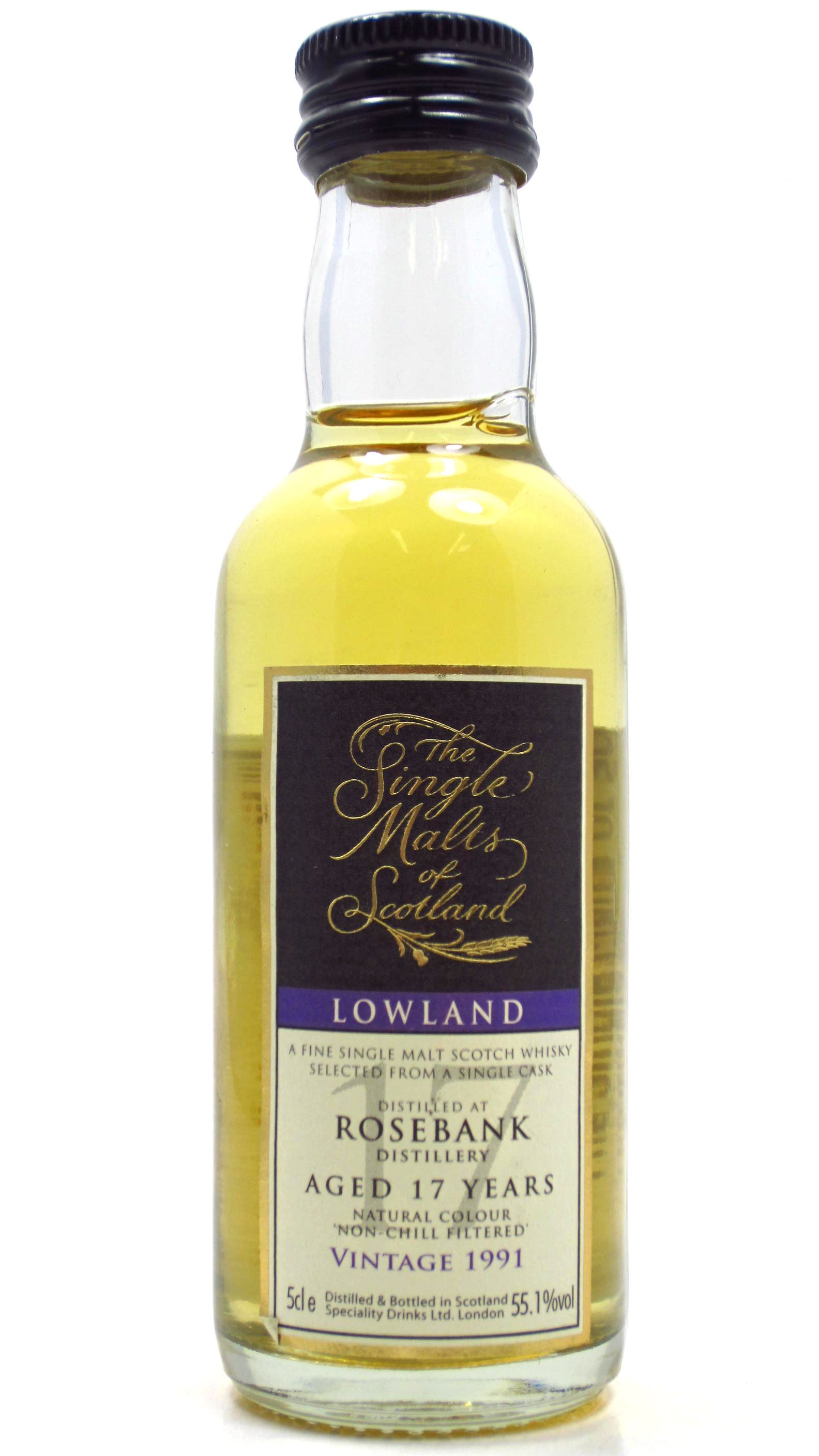 Rosebank (silent) The Single Malts of Scotland Whisky Miniature