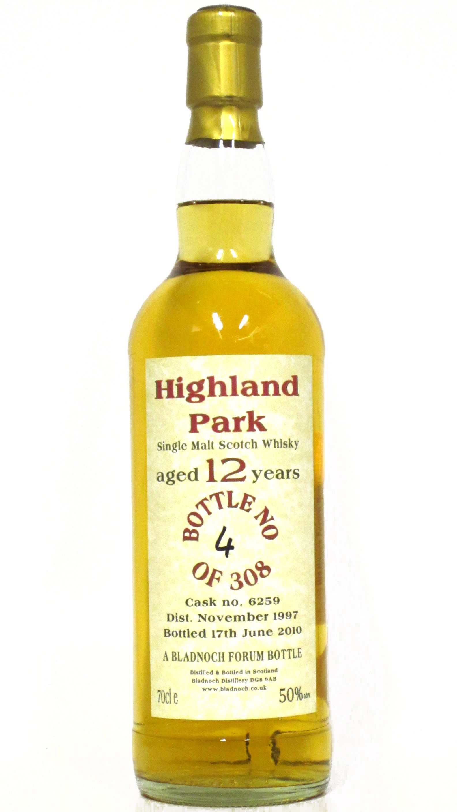 Highland Park Bladnoch Forum Bottle Whisky