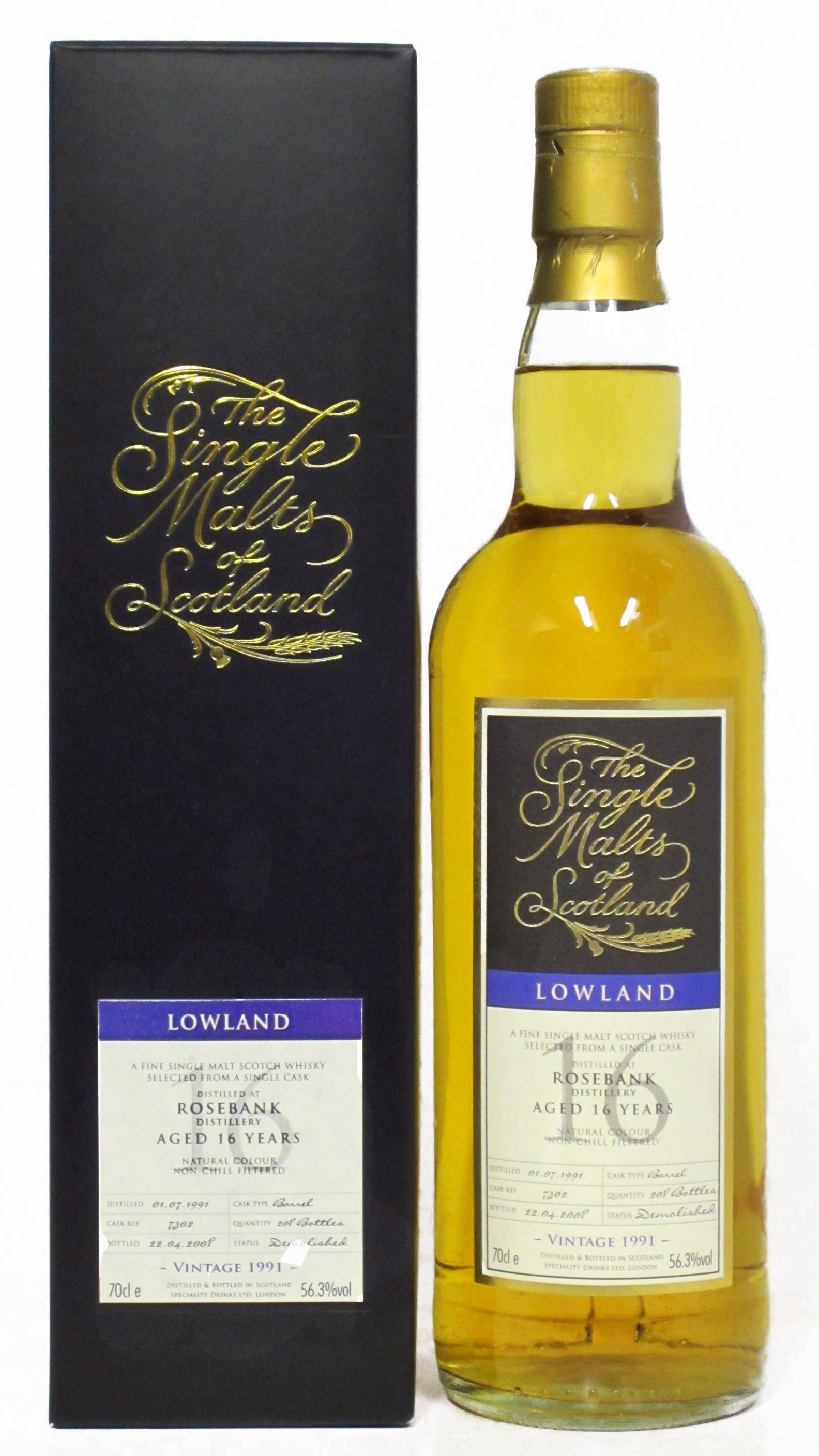 Rosebank (silent) Single malts of Scotland Whisky