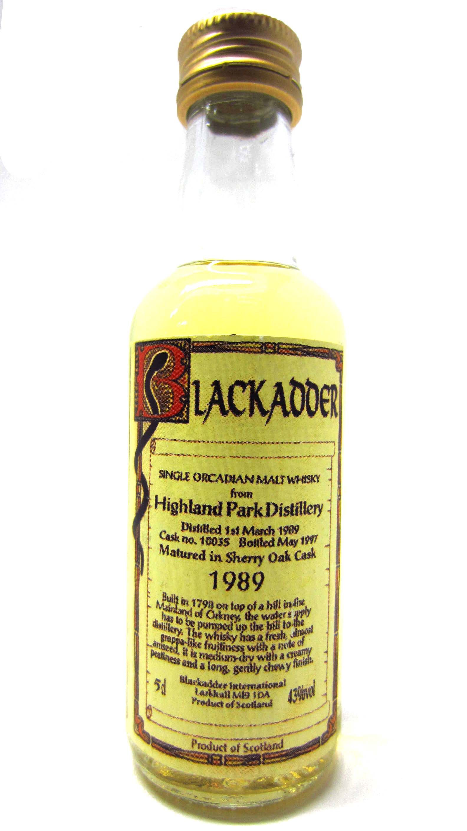 Highland Park Blackadder Single Malt Scotch Whisky Miniature