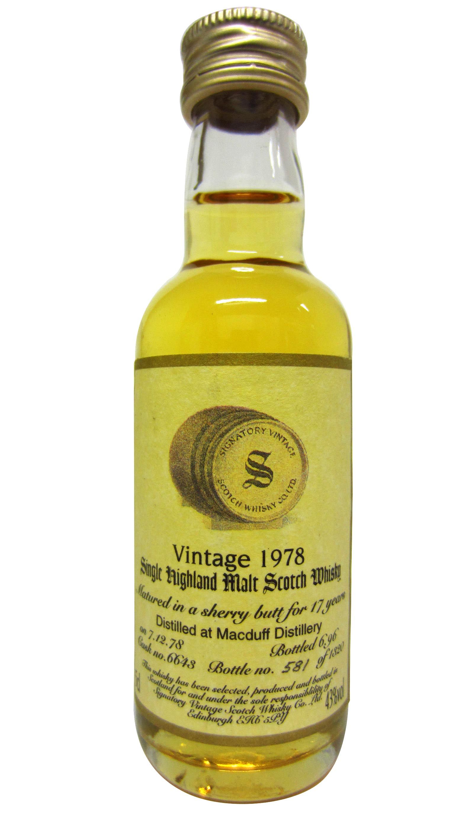 Macduff Signatory Vintage Single Malt Scotch Whisky Miniature