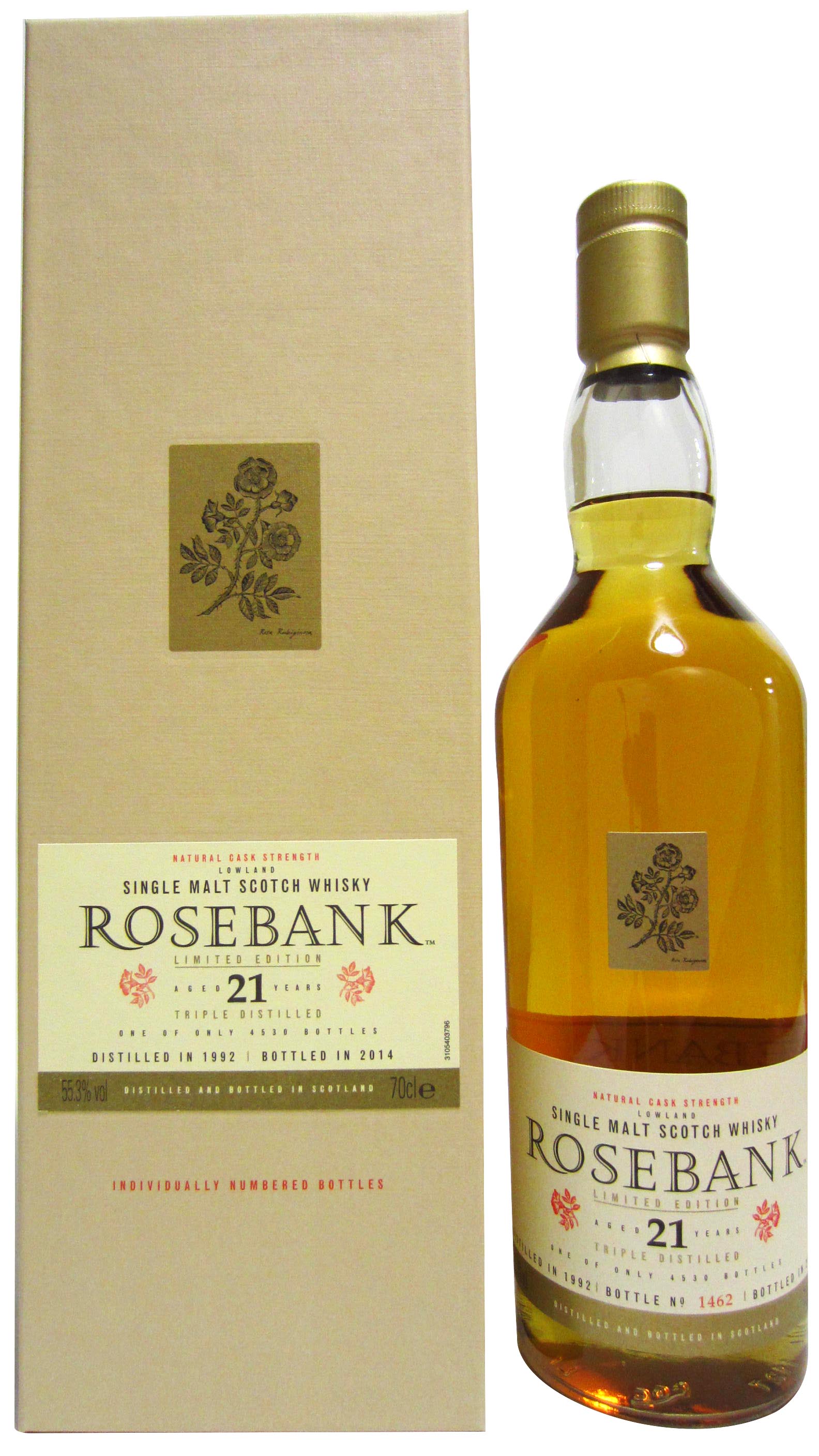 Rosebank (Silent) 2014 Special Release Single Malt Scotch 1992 21 Year Old Whisky
