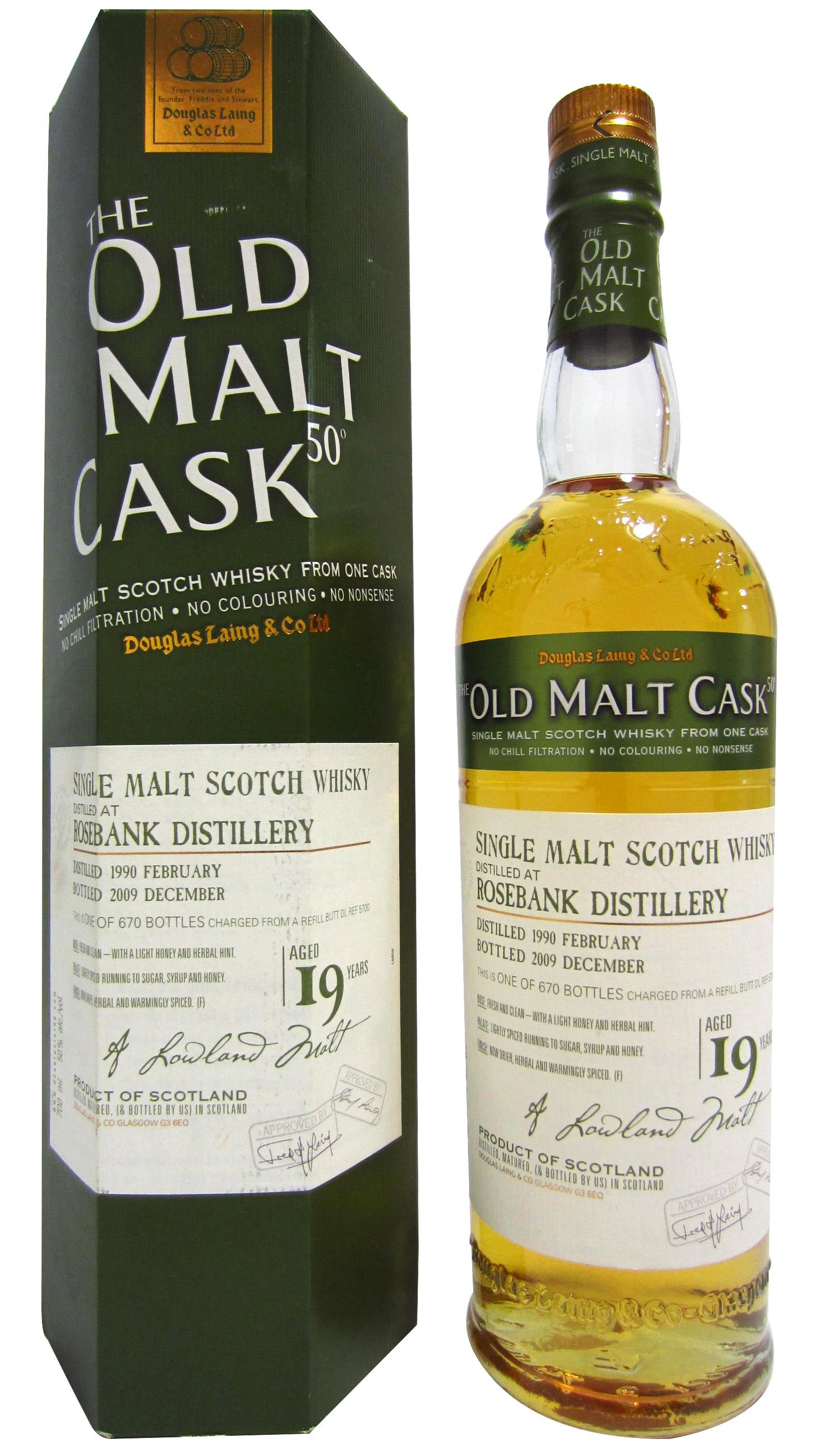 Rosebank (silent) Old Malt Cask Single Malt Scotch Whisky