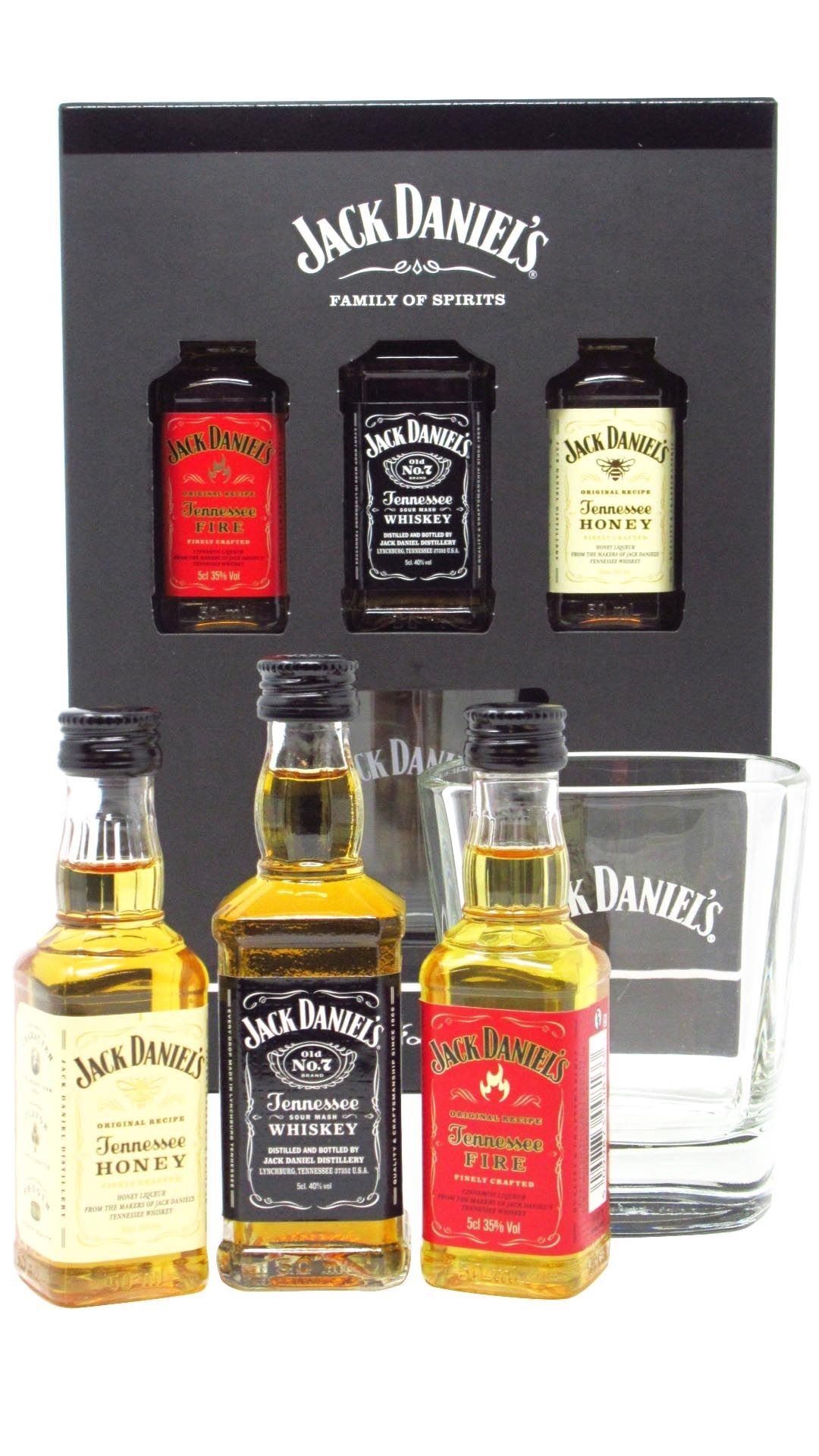 Jack Daniel's Old No. 7, Honey & Fire Tennessee Whiskey Gift Pack Miniature