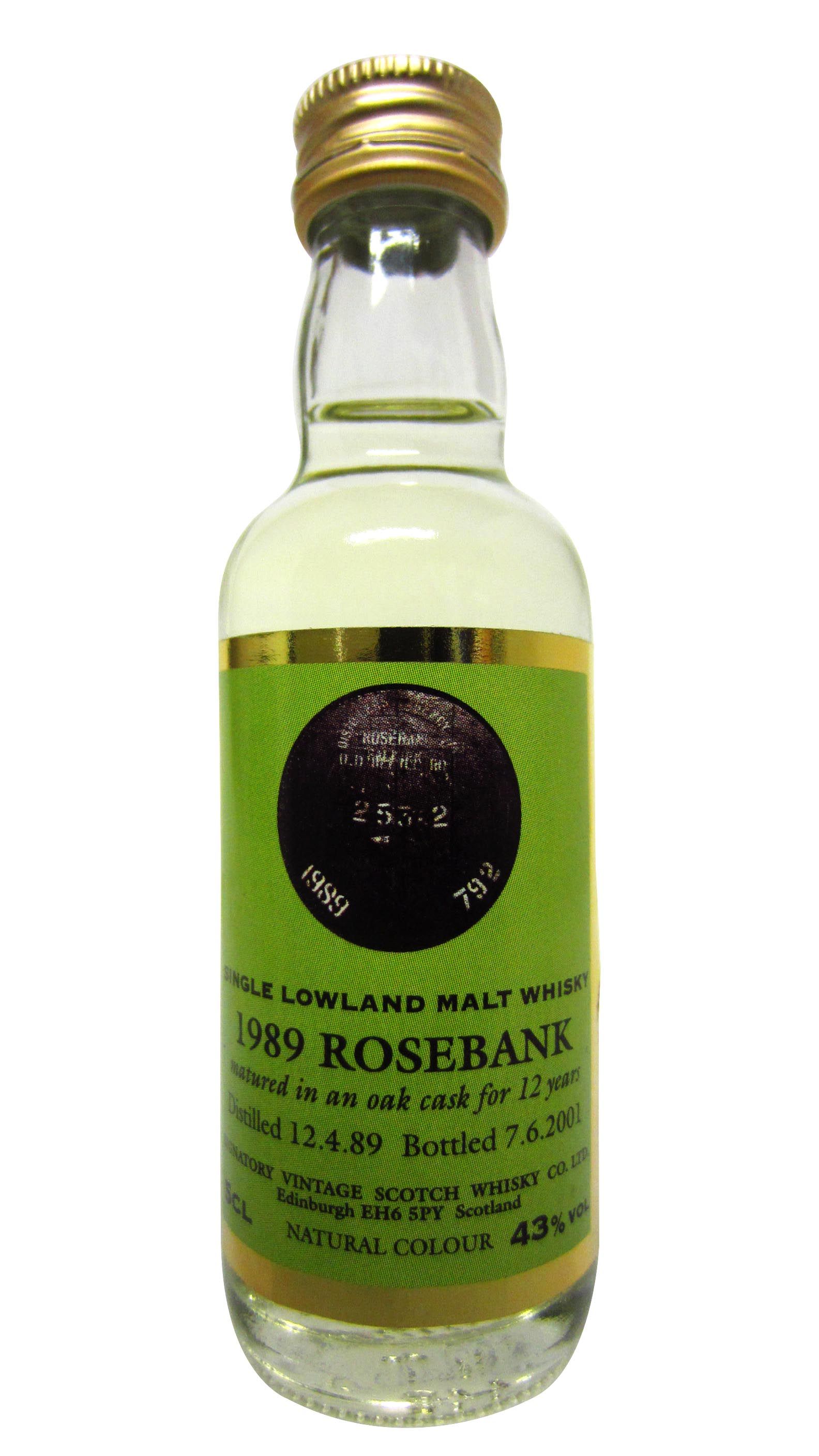 Rosebank (silent) Single Lowland Malt Whisky Miniature