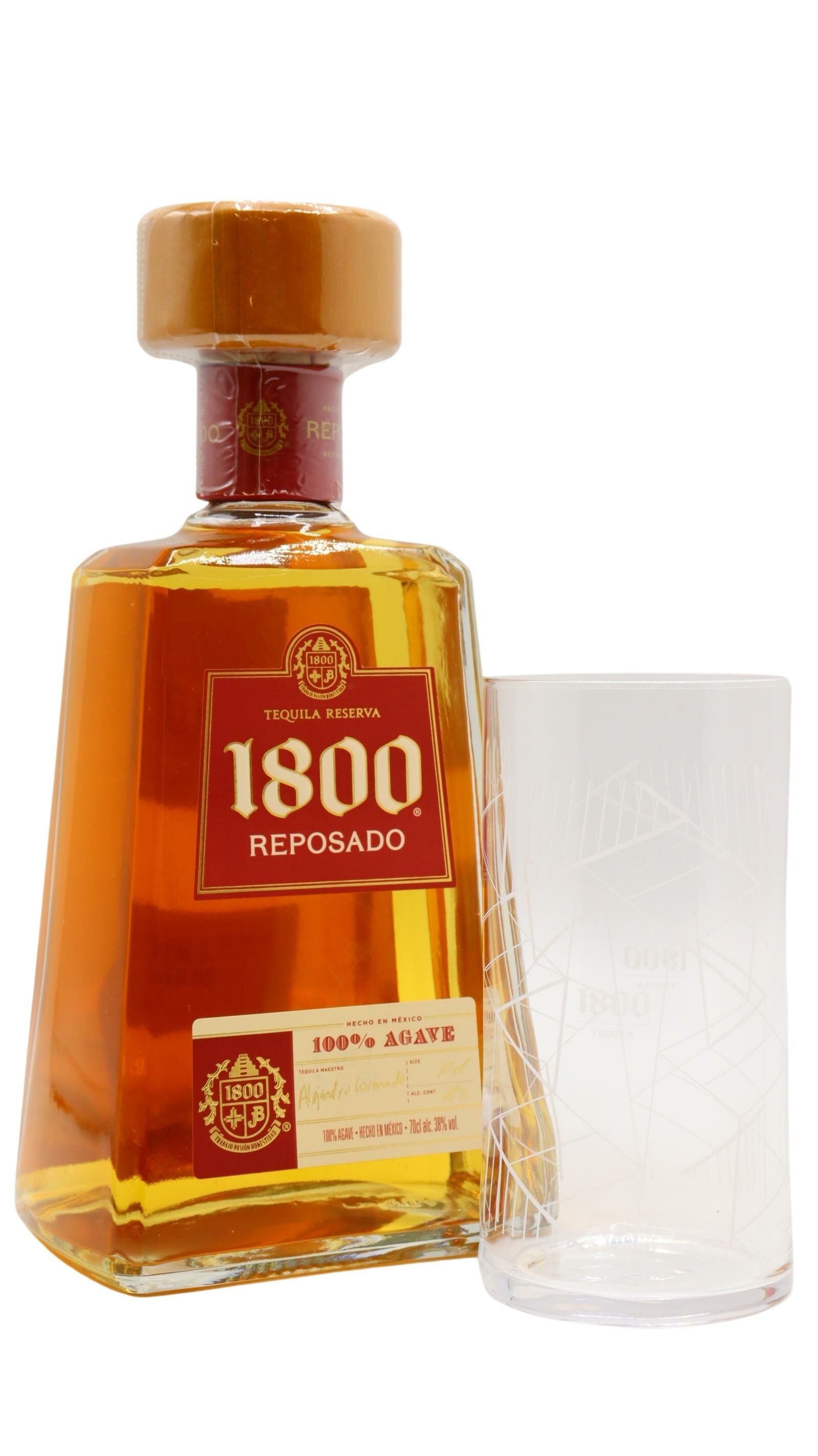 1800 - Reposado Tequila 70cl 38% ABV (Includes Branded Glass
