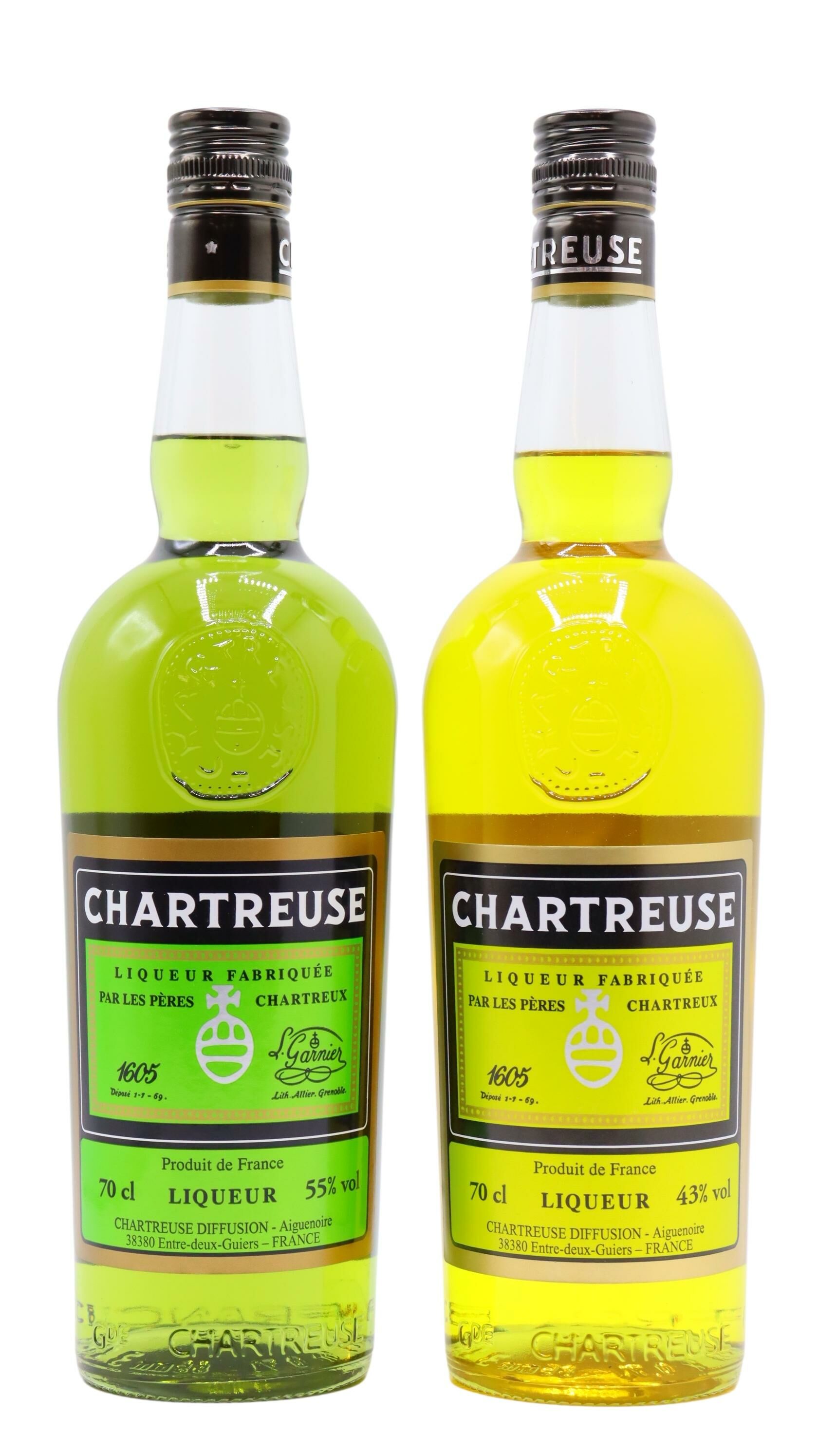 Chartreuse - Green & Yellow Herbal Liqueur 70cl x 2 43% ABV Bundle