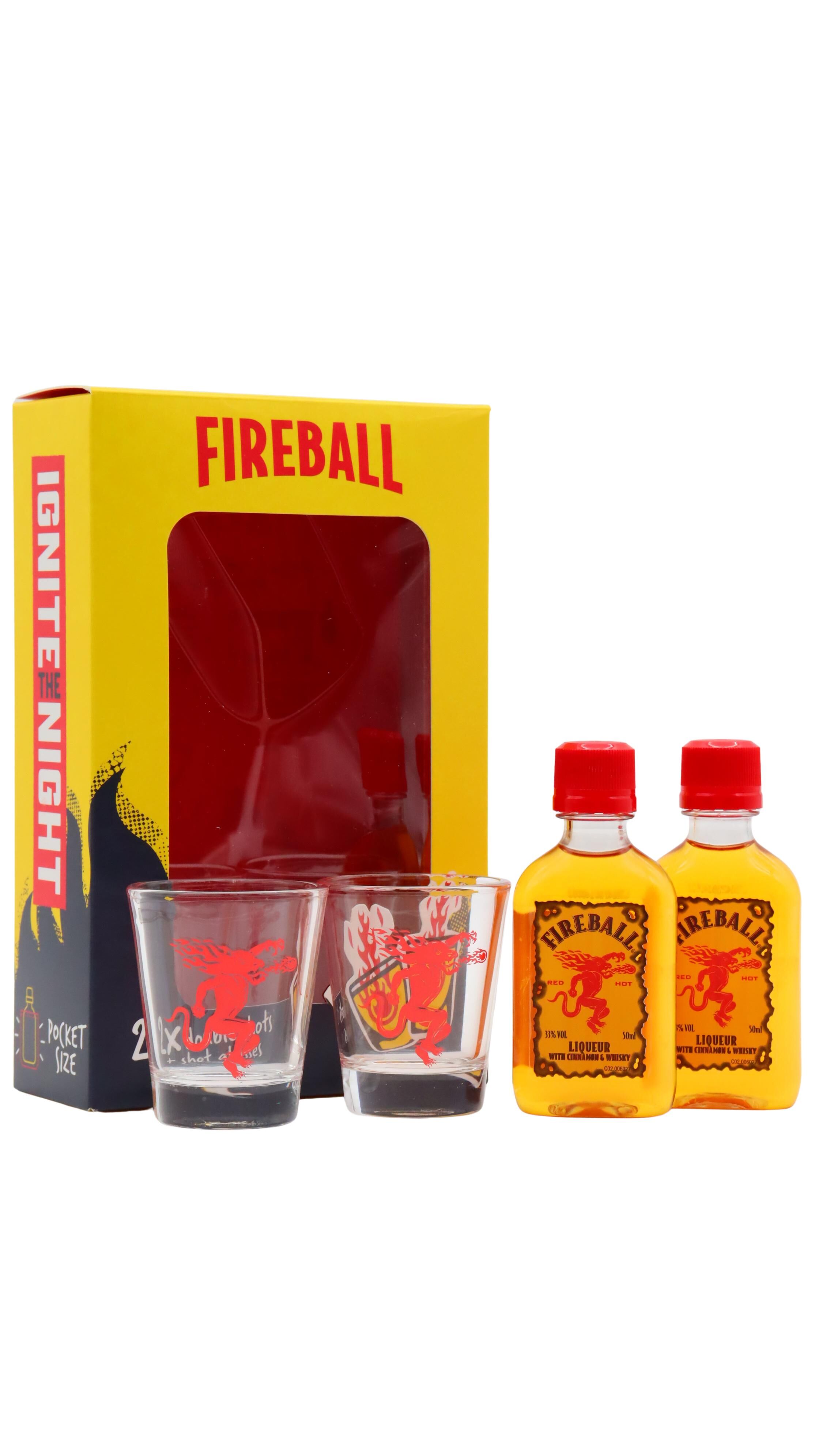 Fireball - Cinnamon Whisky Liqueur 5cl x 2 33% ABV Miniatures