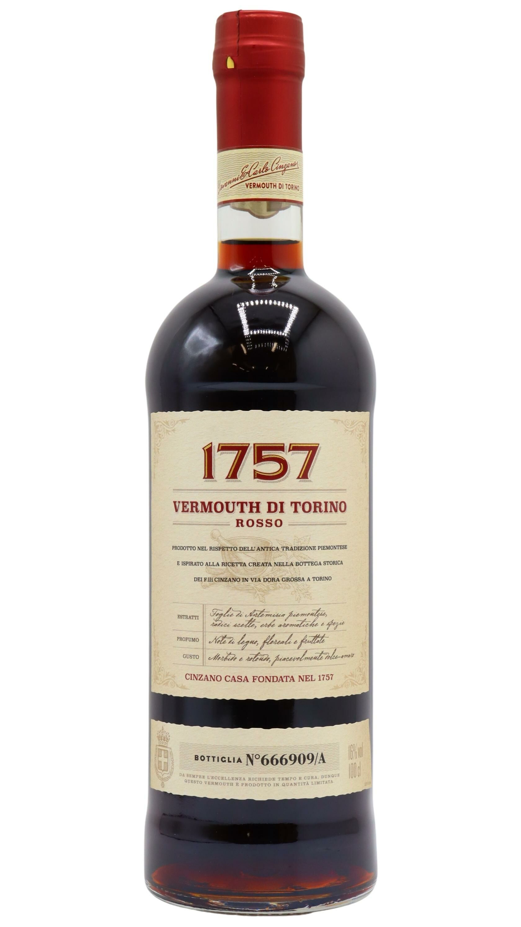 Cinzano - 1757 Vermouth Di Torino Rosso Vermouth 100cl 16% ABV