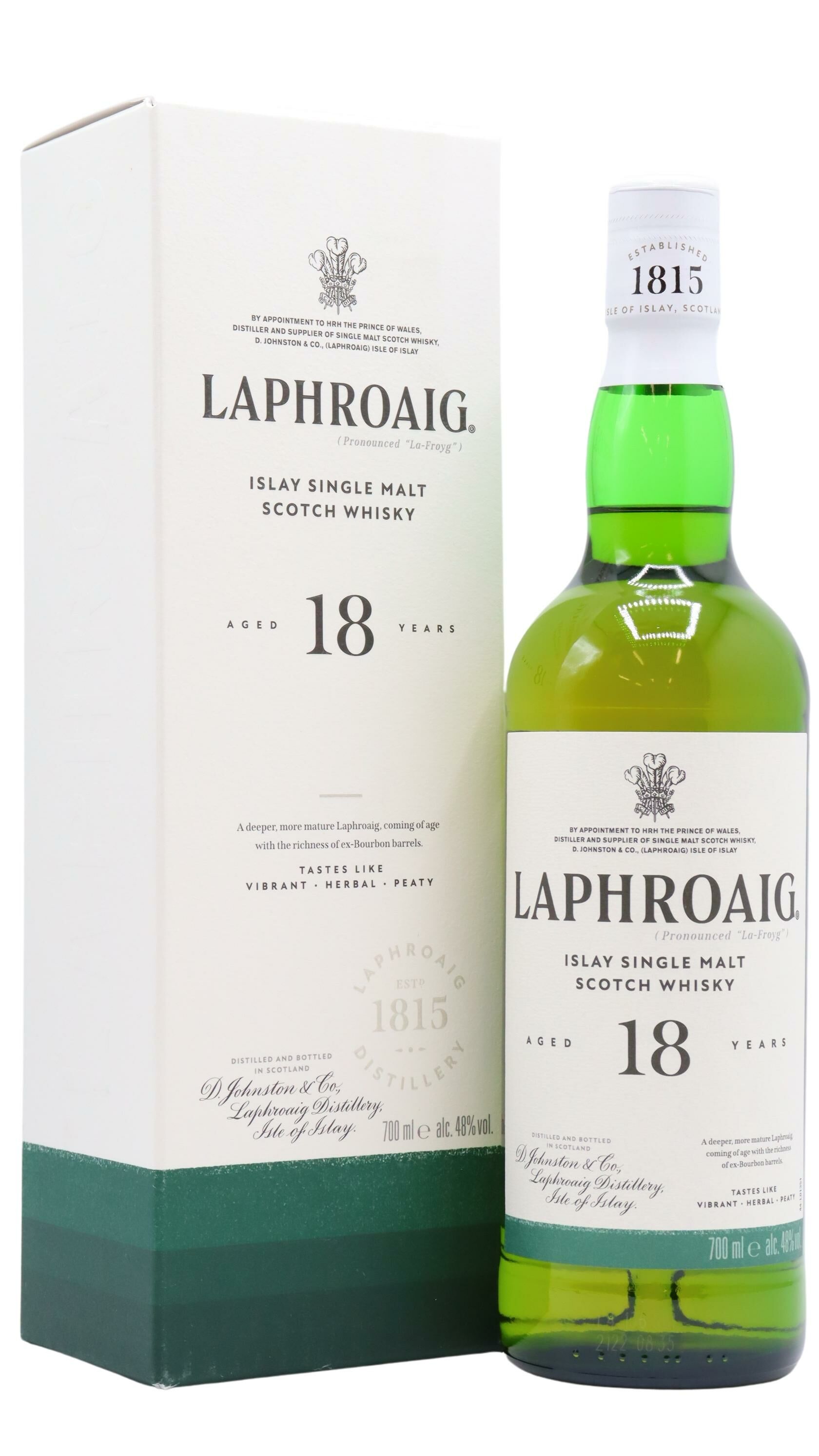 Laphroaig - 18 year old Islay Single Malt Scotch Whisky 70cl 48