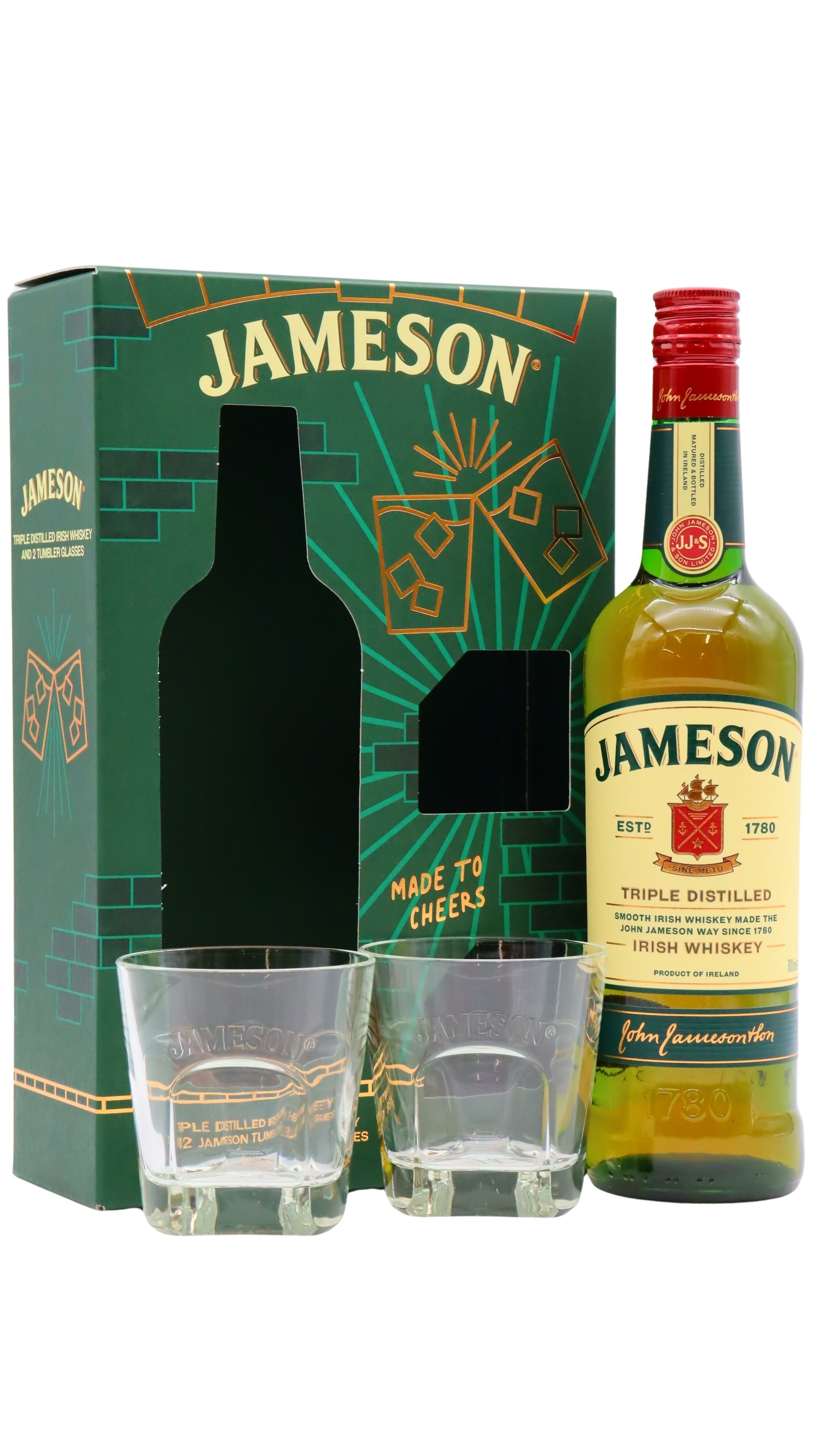 Jameson - Triple Distilled Irish Whiskey Glass Pack 70cl 40% ABV
