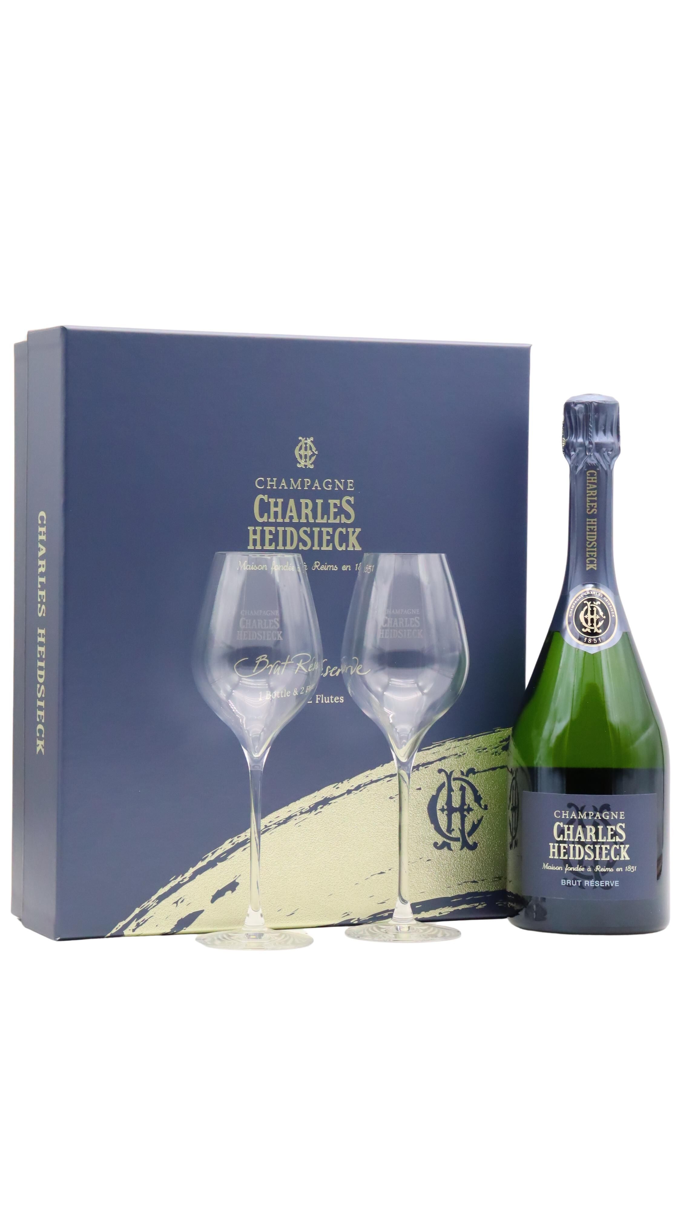 Charles Heidsieck - Brut Reserve Champagne 75cl 12% ABV Glass Pack