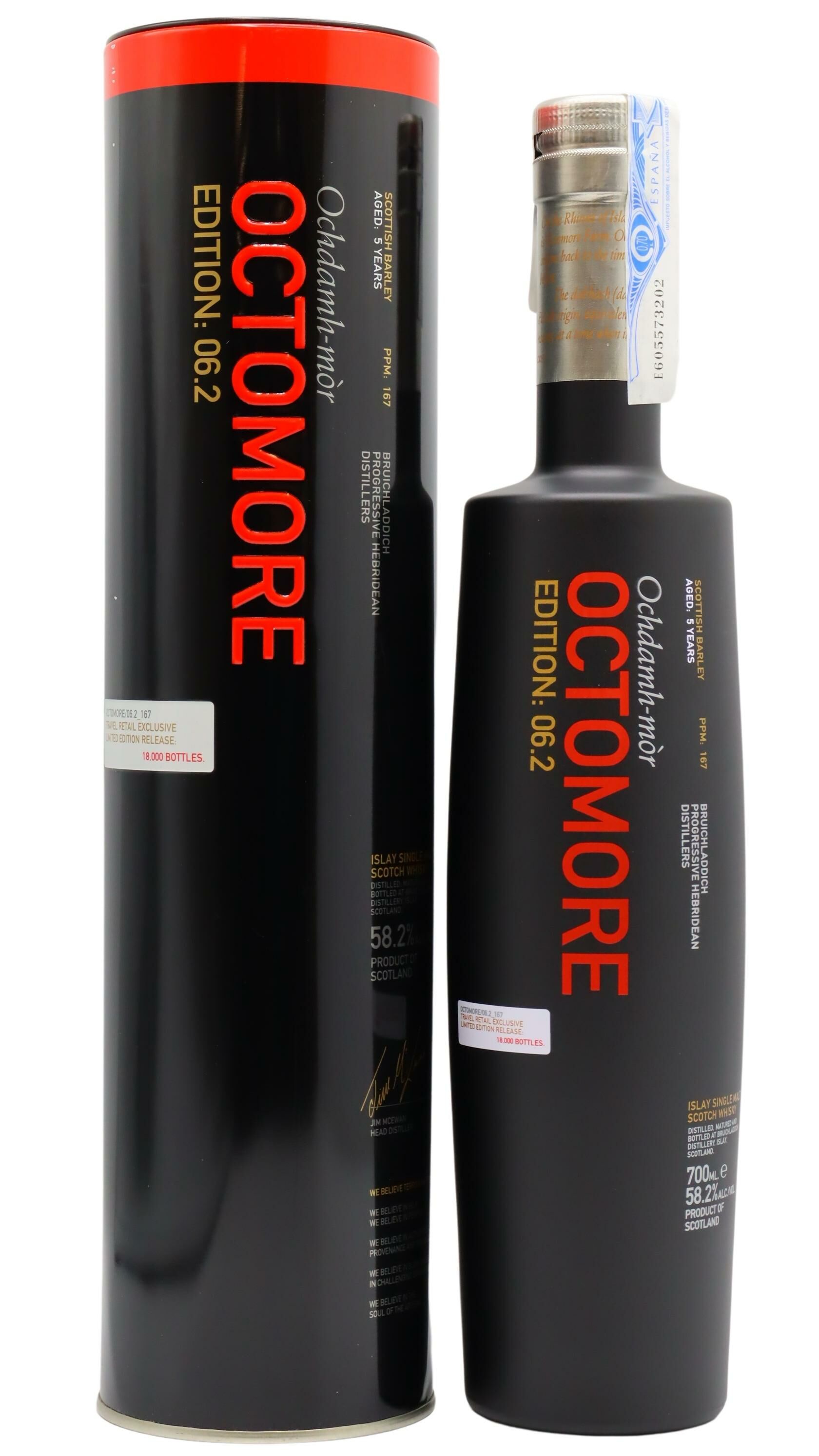 yy限定: OCTOMORE X4+10 / コンセプト 0.2 500ml Octomore - 5 year old 06.2 Islay Single Malt Whisky 70cl 58.2% ABV