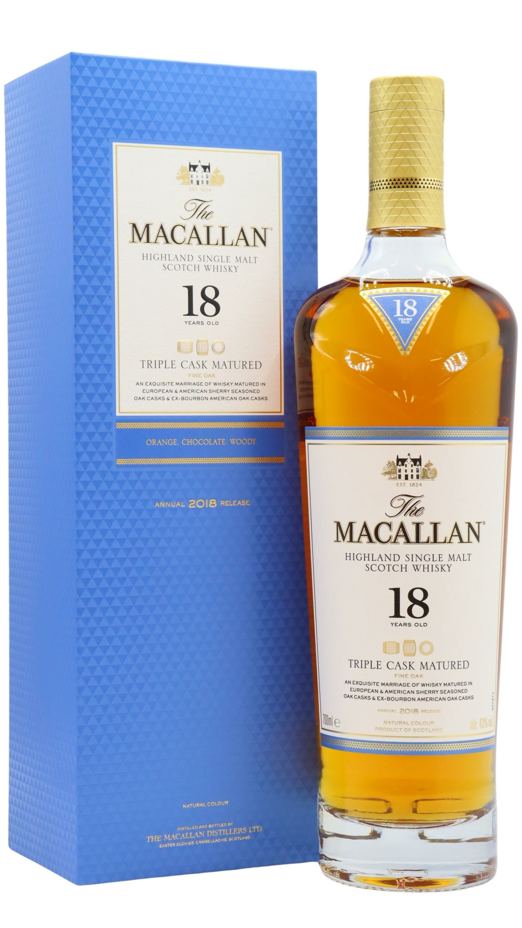 The Macallan 18年 トリプルカスクマチュアード 700ml。 The Macallan - 18 year old 2018 Release Triple Cask Matured
