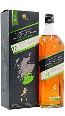 Johnnie Walker - Black Label Lowlands Origin Blended Scotch 12 year old Whisky (1 Litre)