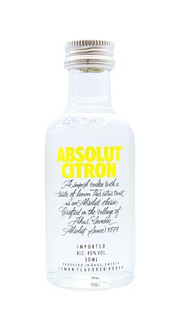 Absolut - Citron - Lemon Flavoured Vodka Miniature