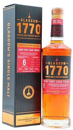 Glasgow 1770 - Ruby Port Cask Finish Single Malt Scotch 2018 6 year old Whisky