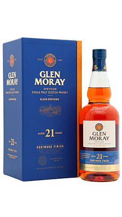 Glen Moray - Portwood Finish Speyside Single Malt Scotch 21 year old Whisky