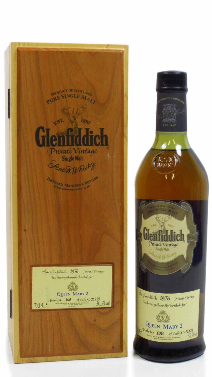Glenfiddich Pure Malt Scotch Whiskey 2本 Glenfiddich - Queen Mary 2 1976 28 year old Whisky 70cl 50.3