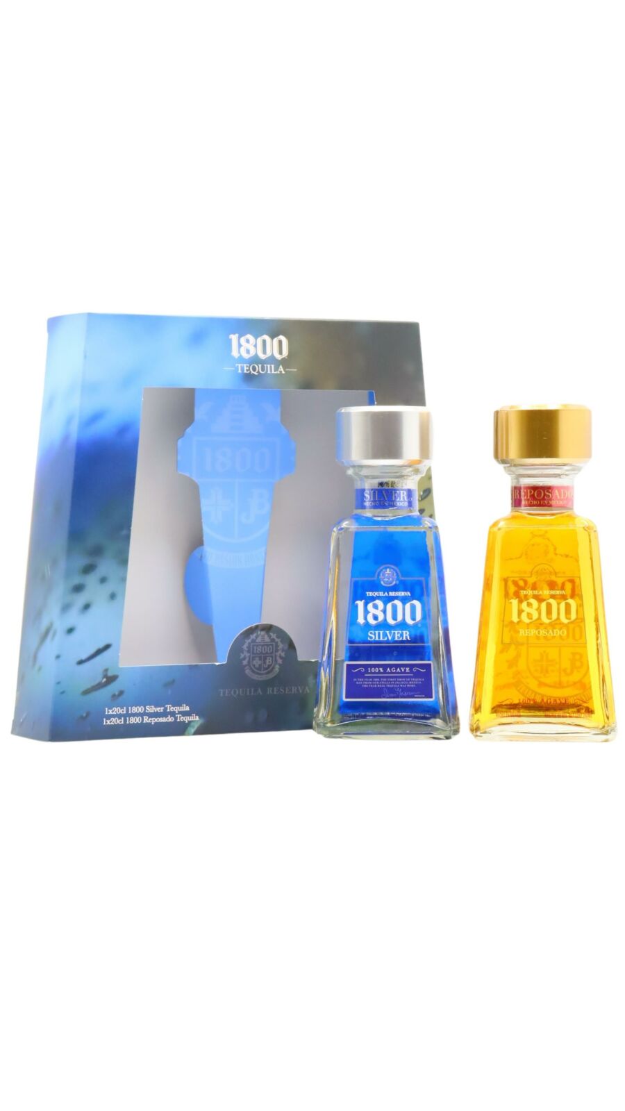 1800 Tequila 750ml 2本セット 1800 - Reposado & Silver Tequila Gift Pack 20cl x 2 40% ABV