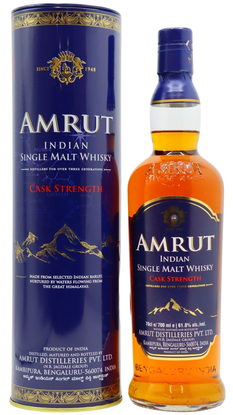 Amrut - Indian Single Malt Cask Strength Whisky 70cl 61.8% ABV