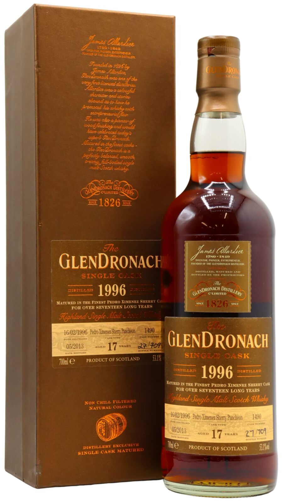 GLENDRONACH 1996 17年 シングルカスク熟成 Glendronach - Single Cask #1490 (Batch 8) 1996 17 year old Whisky