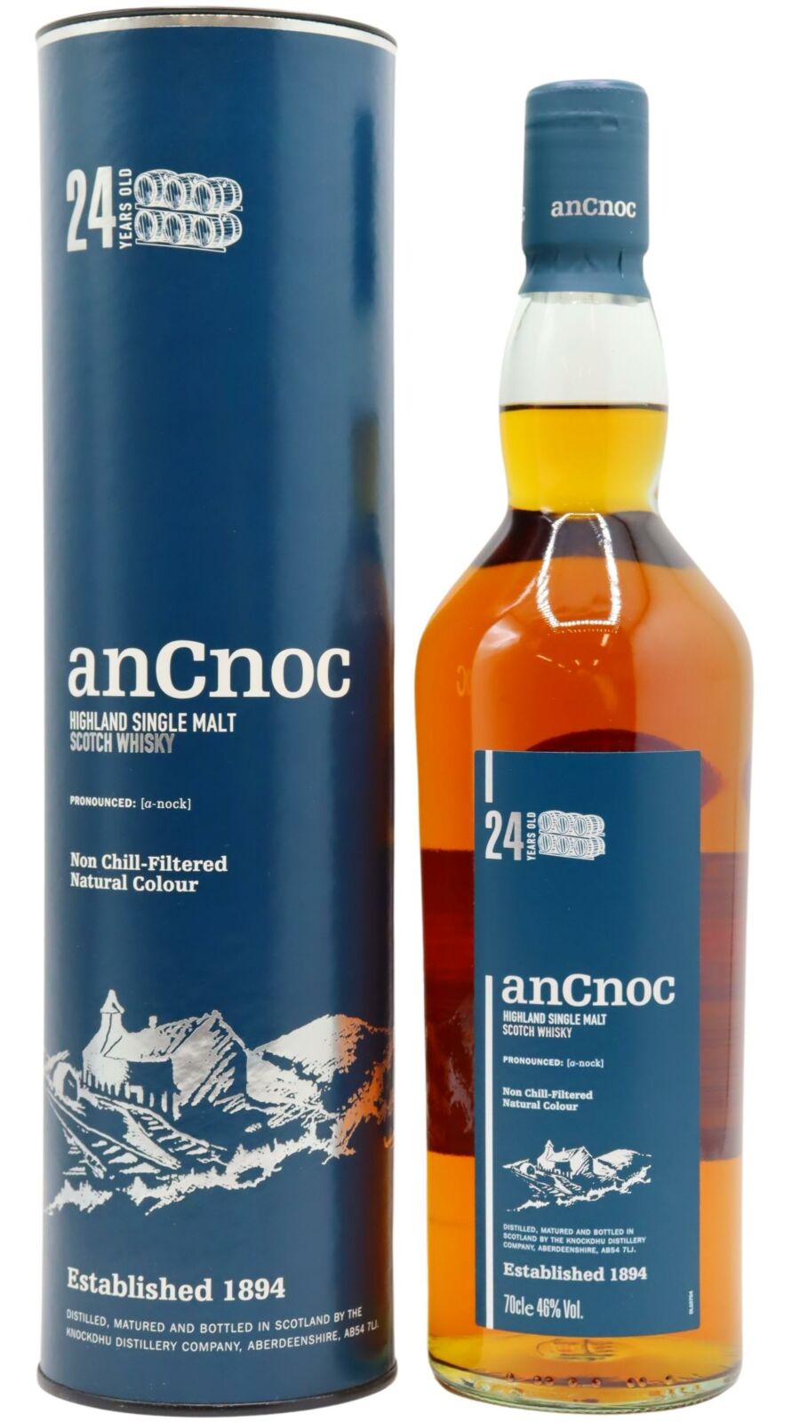 anCnoc - Highland Single Malt Scotch 24 year old Whisky 70cl 46