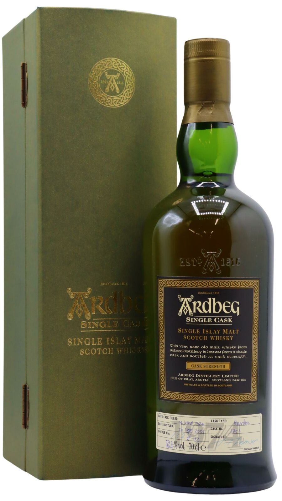 Ardbeg - Single Cask #2752 1974 31 year old Whisky 70cl 52.1