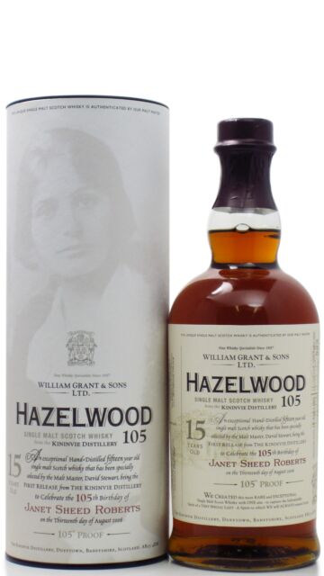 Hazelwood - Janet Sheed Roberts 105th Birthday 1990 15 year old Whisky
