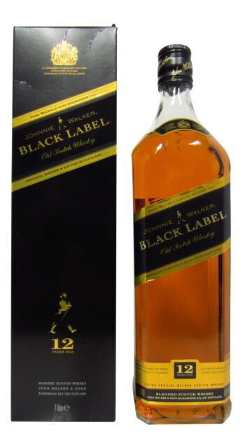 Johnnie Walker - Black Label Blended Scotch 12 year old Whisky (1 Litre)