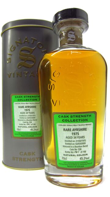 Ladyburn (silent) - Rare Ayrshire - Signatory Vintage Cask Strength Collection Single Cask #558 1975 34 year old Whisky