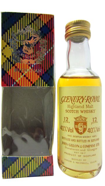 Glenury Royal (silent) - Gordon & MacPhail Single Malt Scotch 12 year old Whisky Miniature