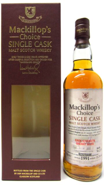 Rosebank (silent) - Mackillop's Choice Single Malt Scotch 1991 22 year old Whisky