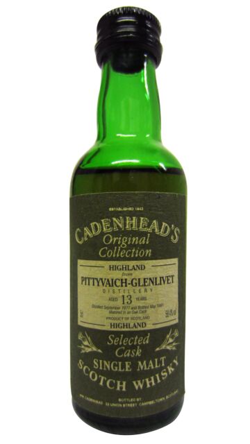 Pittyvaich (silent) - Cadenhead's Single Malt Scotch 1977 13 year old Whisky Miniature