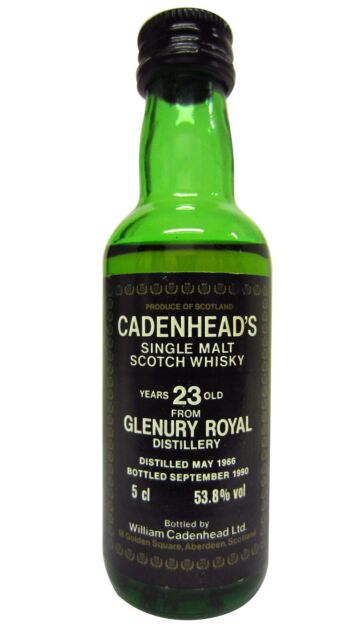 Glenury Royal (silent) - Cadenhead's Single Malt Scotch 1966 23 year old Whisky Miniature