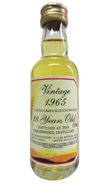 Carsebridge (silent) - Signatory Vintage Single Grain Scotch 1965 28 year old Whisky Miniature