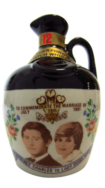 Rutherfords - Charles & Diana Ceramic Decanter 12 year old Whisky