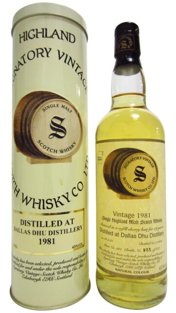 Dallas Dhu (silent) - Signatory Vintage Single Malt Scotch 1981 19 year old Whisky