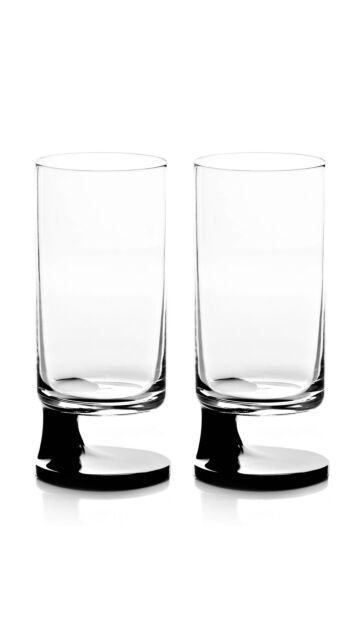 Joe Colombo - Smoke Bicchiere Bibta Highball Glass (Black) (Twin Pack)