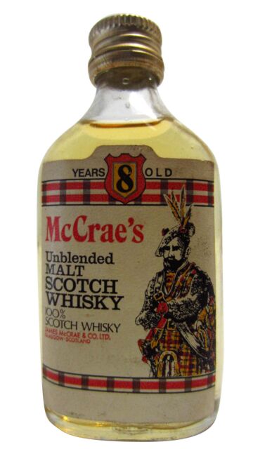 McCrae's - Unblended Malt 8 year old Whisky Miniature