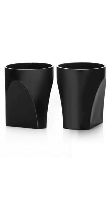 Enzo Mari - Conversazione Old Fashioned Glass (Black) (Twin Pack)