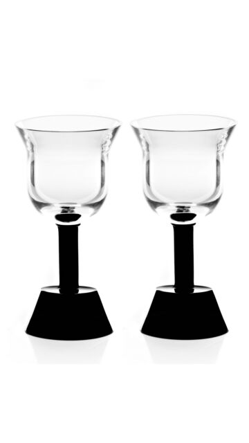 Ettore Sottsass - Orfeo Calice Vino Nero Wine Goblet (Black) (Twin Pack)
