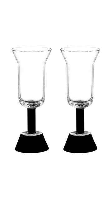 Ettore Sottsass - Orfeo Calice Flute Nero Champagne Goblet (Black) (Twin Pack)