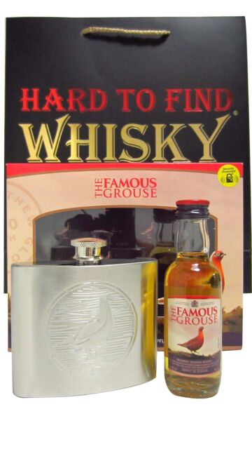 Famous Grouse - Blended Scotch Whisky Miniature & Hip Flask Gift Pack