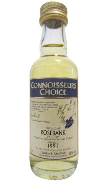 Rosebank (silent) - Connoisseurs Choice Single Malt Scotch 1991 Whisky Miniature