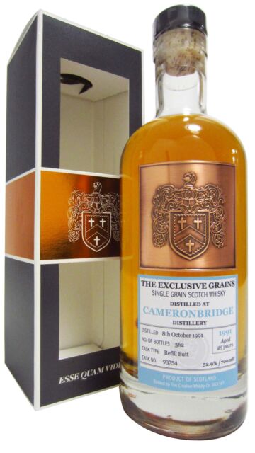 Cameronbridge - The Exclusive Grains Single Cask #93754 1991 25 year old Whisky