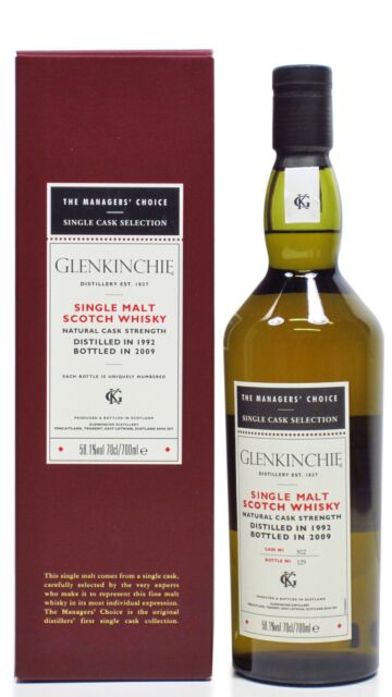 Glenkinchie - The Managers Choice Single Malt Scotch 1992 17 year old Whisky
