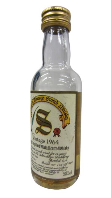 Glen Albyn (silent) - Signatory Vintage Single Malt Scotch 1964 25 year old Whisky Miniature